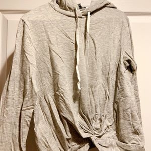 gray knot light hoodie